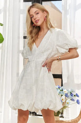 ADORA Puff Sleeve Floral Dress OutfitFlow